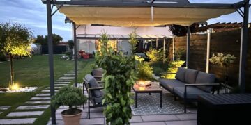 Pergola im Garten als geschützter Außenbereich